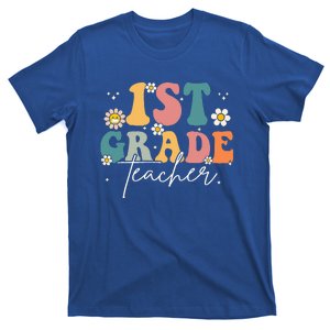 First Day Of 1st Grade Teacher Team Groovy Back To School T-Shirt