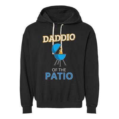 Funny Daddio Of The Patio Fathers Day Bbq Grill Dad Garment-Dyed Fleece Hoodie