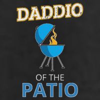 Funny Daddio Of The Patio Fathers Day Bbq Grill Dad 7 Panel Mesh Trucker Snapback Hat