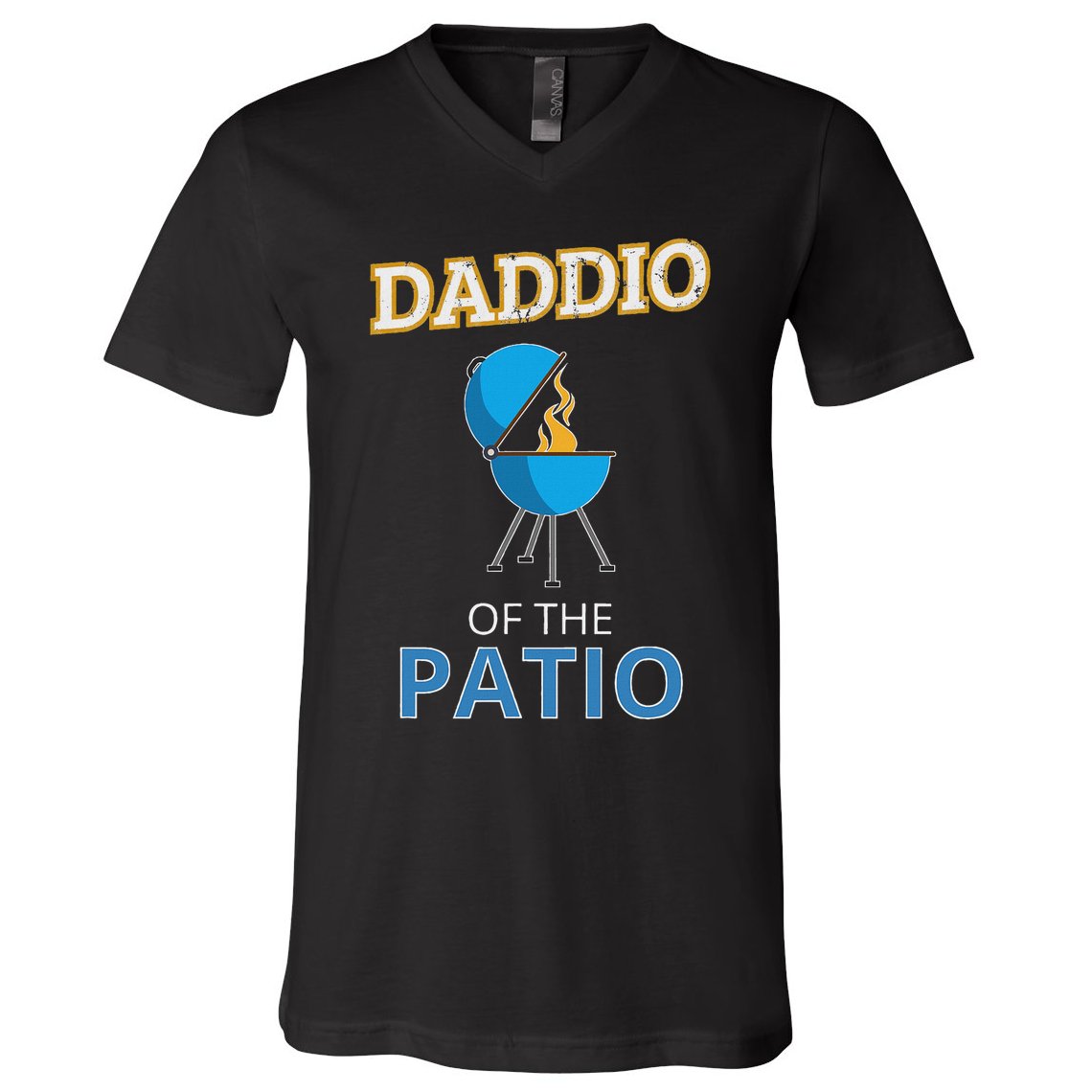 Funny Daddio Of The Patio Fathers Day Bbq Grill Dad V-Neck T-Shirt