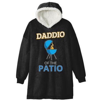 Funny Daddio Of The Patio Fathers Day Bbq Grill Dad Hooded Wearable Blanket