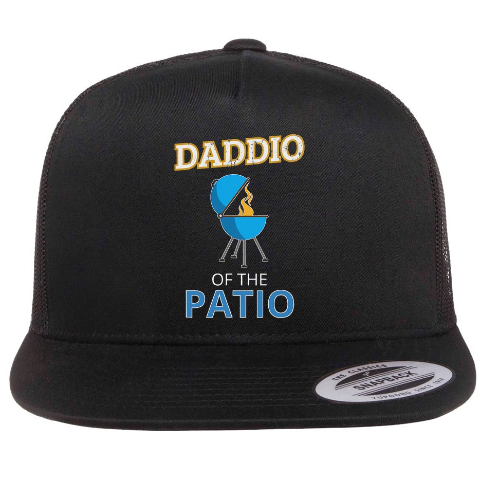 Funny Daddio Of The Patio Fathers Day Bbq Grill Dad Flat Bill Trucker Hat