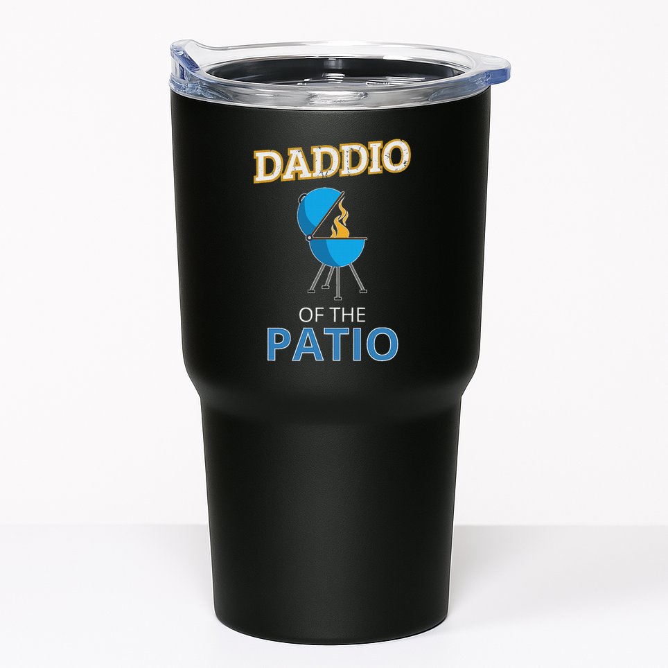 Funny Daddio Of The Patio Fathers Day Bbq Grill Dad Tumbler