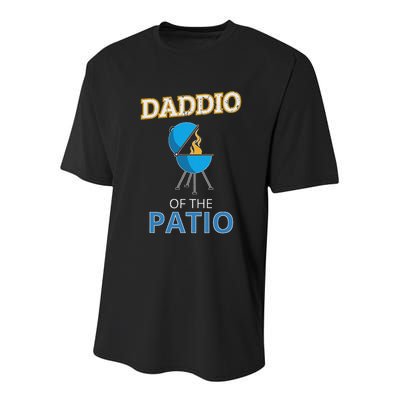 Funny Daddio Of The Patio Fathers Day Bbq Grill Dad Youth Performance Sprint T-Shirt