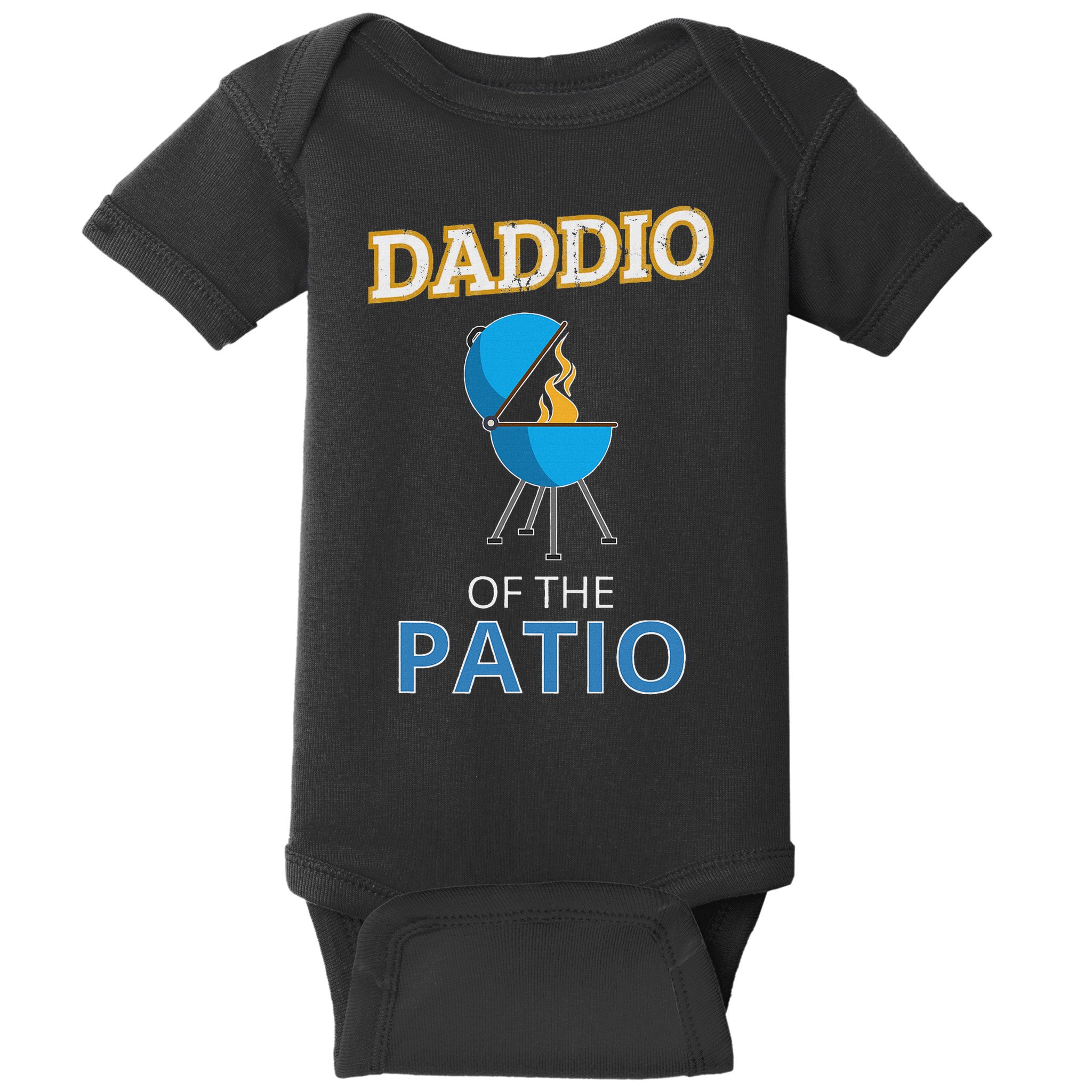 Funny Daddio Of The Patio Fathers Day Bbq Grill Dad Baby Bodysuit