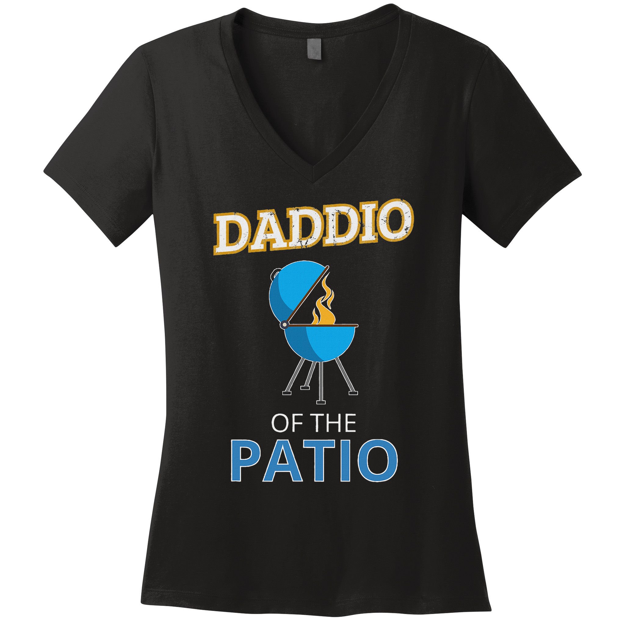 Funny Daddio Of The Patio Fathers Day Bbq Grill Dad Women's V-Neck T-Shirt