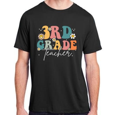 First Day Of 3rd Grade Teacher Team Groovy Back To School Adult ChromaSoft Performance T-Shirt