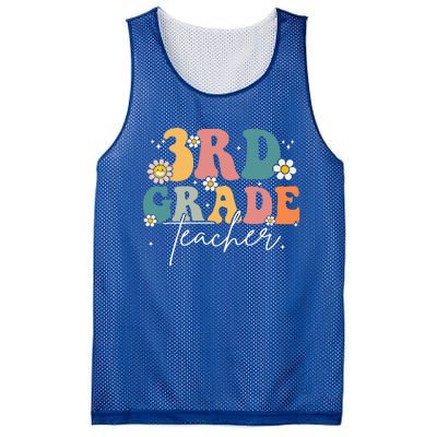 First Day Of 3rd Grade Teacher Team Groovy Back To School Mesh Reversible Basketball Jersey Tank