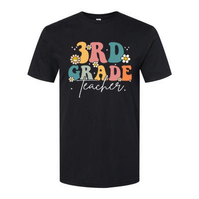 First Day Of 3rd Grade Teacher Team Groovy Back To School Softstyle CVC T-Shirt