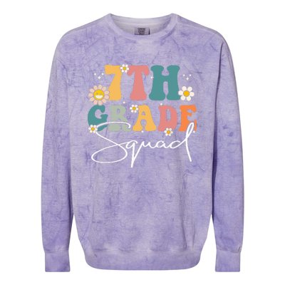 First Day Of 7th Grade Squad Team Back To School Teacher Colorblast Crewneck Sweatshirt