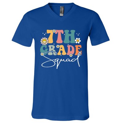 First Day Of 7th Grade Squad Team Back To School Teacher V-Neck T-Shirt