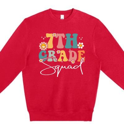 First Day Of 7th Grade Squad Team Back To School Teacher Premium Crewneck Sweatshirt