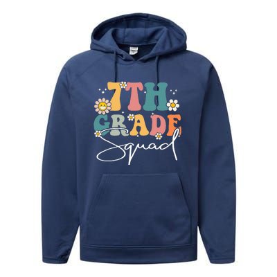 First Day Of 7th Grade Squad Team Back To School Teacher Performance Fleece Hoodie