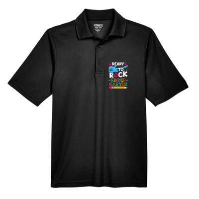 First Day Of Kindergarten Ready To Rock Kindergarten Men's Origin Performance Piqué Polo