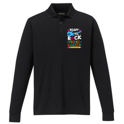 First Day Of Kindergarten Ready To Rock Kindergarten Performance Long Sleeve Polo