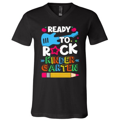 First Day Of Kindergarten Ready To Rock Kindergarten V-Neck T-Shirt