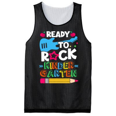 First Day Of Kindergarten Ready To Rock Kindergarten Mesh Reversible Basketball Jersey Tank