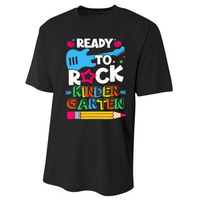 First Day Of Kindergarten Ready To Rock Kindergarten Performance Sprint T-Shirt