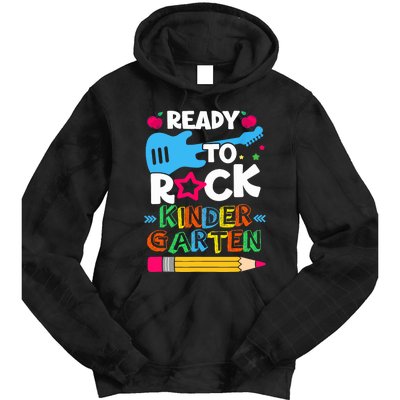 First Day Of Kindergarten Ready To Rock Kindergarten Tie Dye Hoodie