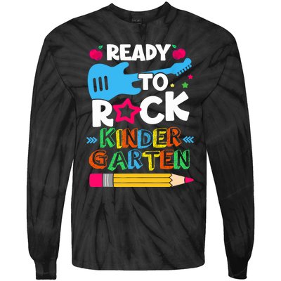 First Day Of Kindergarten Ready To Rock Kindergarten Tie-Dye Long Sleeve Shirt