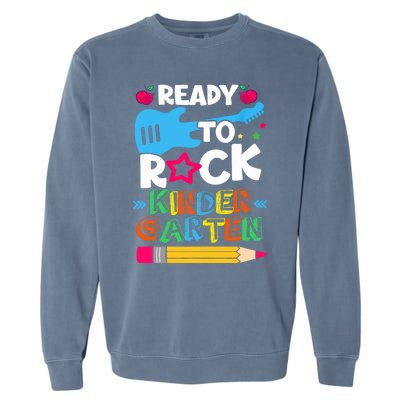 First Day Of Kindergarten Ready To Rock Kindergarten Garment-Dyed Sweatshirt