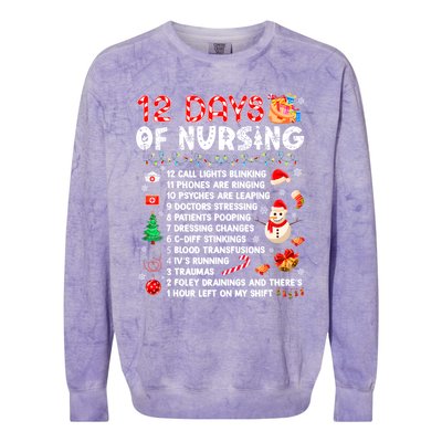 Funny Days Of Nursing Xmas Nurse Christmas Scrub Tops Gift Colorblast Crewneck Sweatshirt