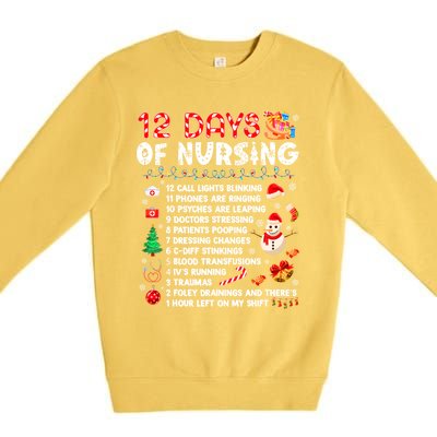 Funny Days Of Nursing Xmas Nurse Christmas Scrub Tops Gift Premium Crewneck Sweatshirt