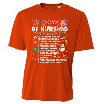 Funny Days Of Nursing Xmas Nurse Christmas Scrub Tops Gift Cooling Performance Crew T-Shirt