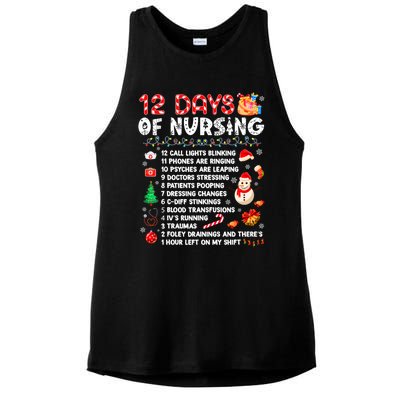 Funny Days Of Nursing Xmas Nurse Christmas Scrub Tops Gift Ladies PosiCharge Tri-Blend Wicking Tank