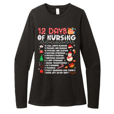 Funny Days Of Nursing Xmas Nurse Christmas Scrub Tops Gift Womens CVC Long Sleeve Shirt