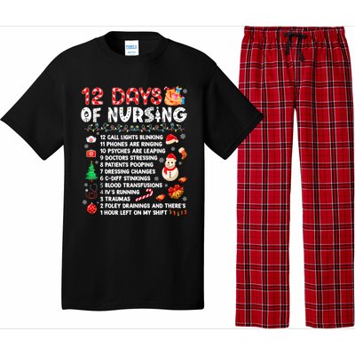 Funny Days Of Nursing Xmas Nurse Christmas Scrub Tops Gift Pajama Set