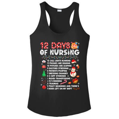 Funny Days Of Nursing Xmas Nurse Christmas Scrub Tops Gift Ladies PosiCharge Competitor Racerback Tank