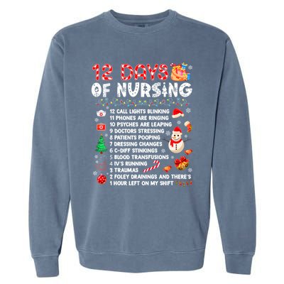 Funny Days Of Nursing Xmas Nurse Christmas Scrub Tops Gift Garment-Dyed Sweatshirt