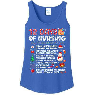 Funny Days Of Nursing Xmas Nurse Christmas Scrub Tops Gift Ladies Essential Tank