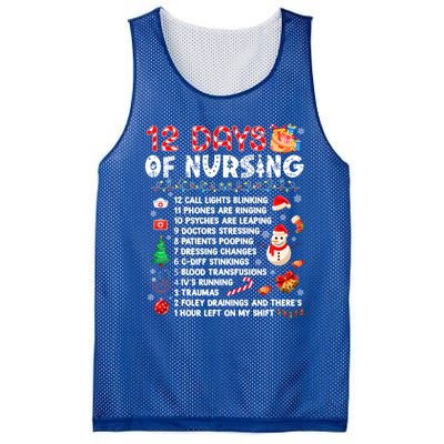 Funny Days Of Nursing Xmas Nurse Christmas Scrub Tops Gift Mesh Reversible Basketball Jersey Tank