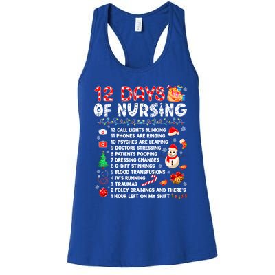 Funny Days Of Nursing Xmas Nurse Christmas Scrub Tops Gift Women's Racerback Tank