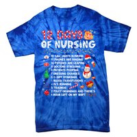 Funny Days Of Nursing Xmas Nurse Christmas Scrub Tops Gift Tie-Dye T-Shirt