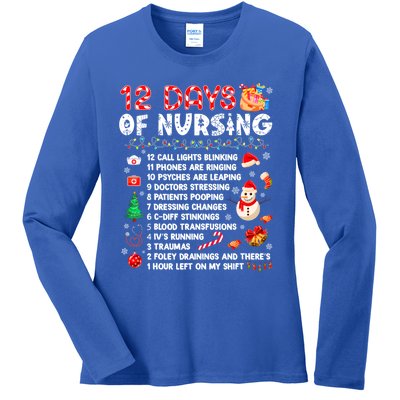 Funny Days Of Nursing Xmas Nurse Christmas Scrub Tops Gift Ladies Long Sleeve Shirt