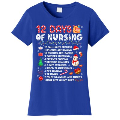 Funny Days Of Nursing Xmas Nurse Christmas Scrub Tops Gift Women's T-Shirt