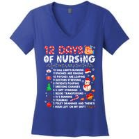 Funny Days Of Nursing Xmas Nurse Christmas Scrub Tops Gift Women's V-Neck T-Shirt