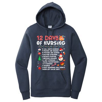 Funny Days Of Nursing Xmas Nurse Christmas Scrub Tops Gift Women's Pullover Hoodie