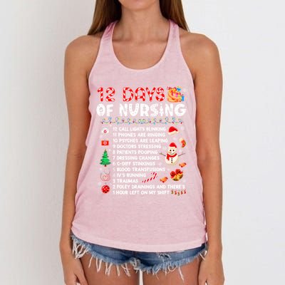 Funny Days Of Nursing Xmas Nurse Christmas Scrub Tops Gift Women's Knotted Racerback Tank