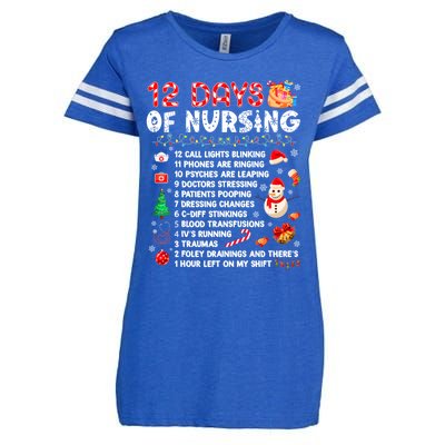 Funny Days Of Nursing Xmas Nurse Christmas Scrub Tops Gift Enza Ladies Jersey Football T-Shirt