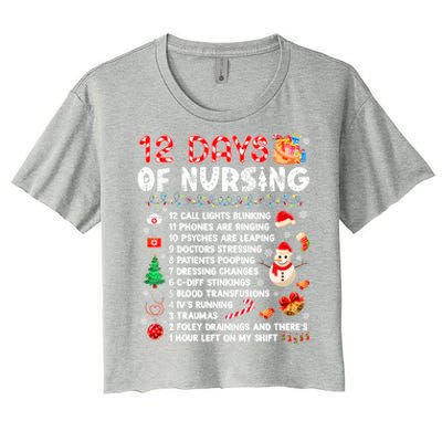 Funny Days Of Nursing Xmas Nurse Christmas Scrub Tops Gift Women's Crop Top Tee