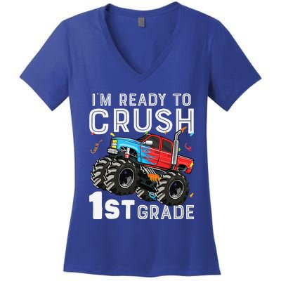 First Day Of First Grade IM Ready To Crush 1st Grade Boy Gift Women's V-Neck T-Shirt