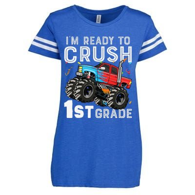 First Day Of First Grade IM Ready To Crush 1st Grade Boy Gift Enza Ladies Jersey Football T-Shirt