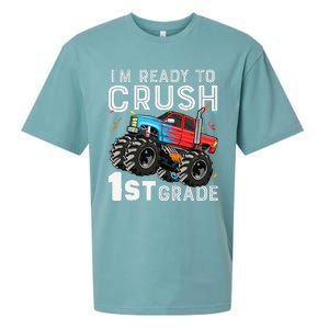 First Day Of First Grade IM Ready To Crush 1st Grade Boy Gift Sueded Cloud Jersey T-Shirt