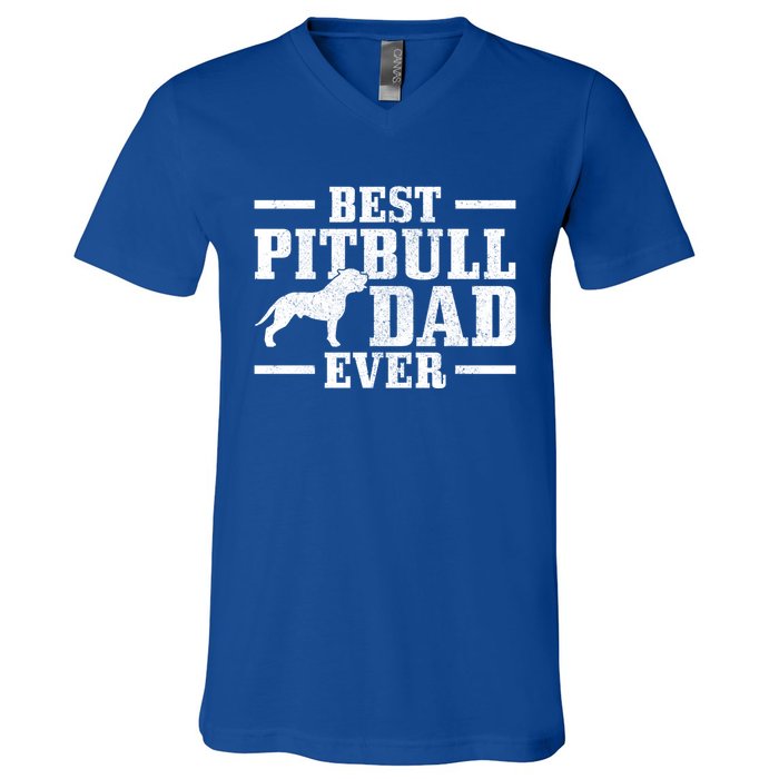 Funny Dog Owner Vintage Pitbull Gift V-Neck T-Shirt