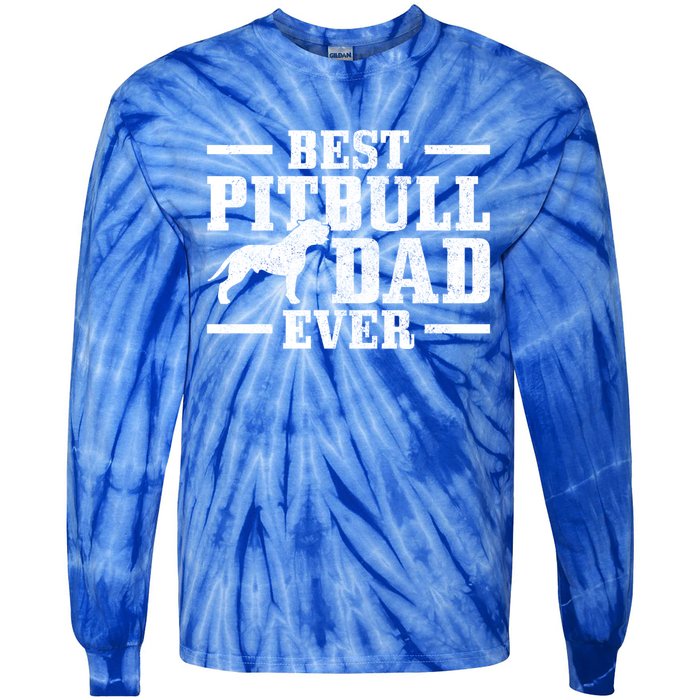 Funny Dog Owner Vintage Pitbull Gift Tie-Dye Long Sleeve Shirt