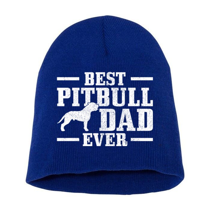 Funny Dog Owner Vintage Pitbull Gift Short Acrylic Beanie